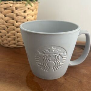Starbucks 2019 Gray Ceramic Anniversary "Tall " Coffee Cup 12oz embossed mermaid